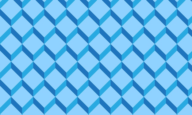 abstract blue geometric pattern with 3d cube shapes