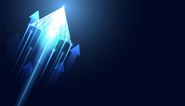 abstract blue light speed arrow forward blue background hitech concept goal attitude goal for success modern technology concept and copy space