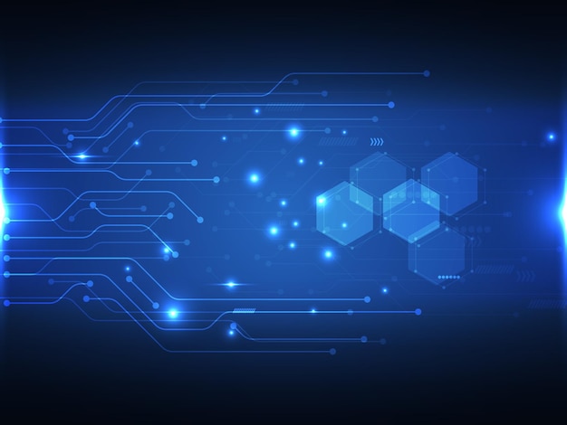 abstract blue power cyber digital technology futuristic