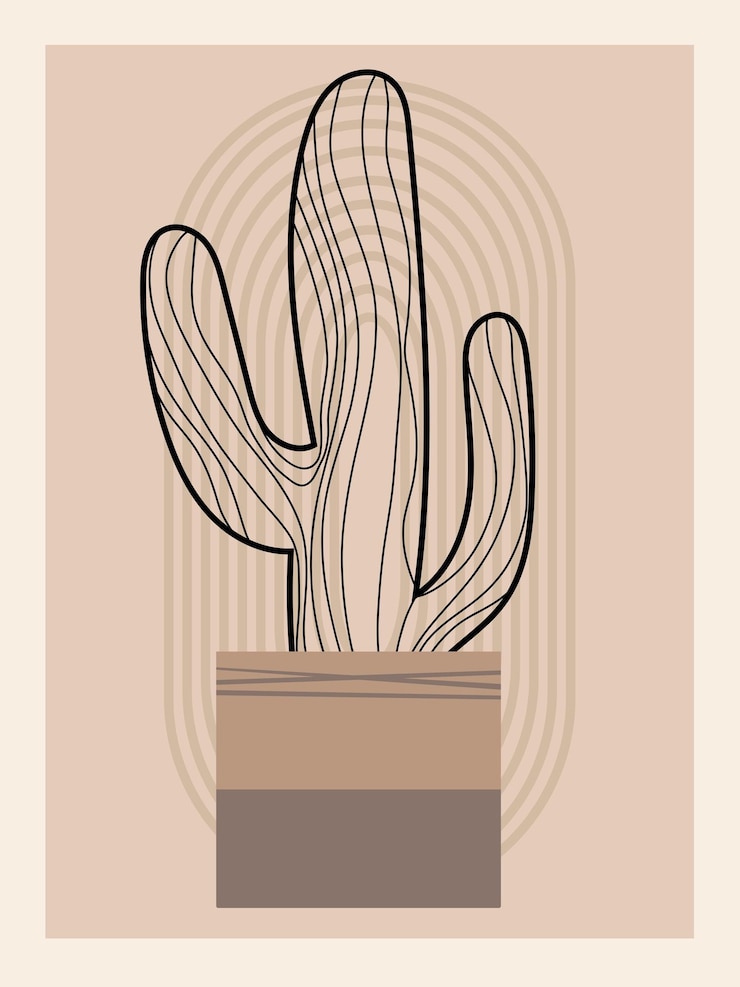 Vektor abstract botanical poster contemporary nature background bohemian aesthetic boho wall decor