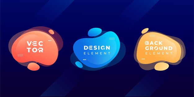 abstract bubble fluid gradient shape element design for text tittle presentation banner illustration