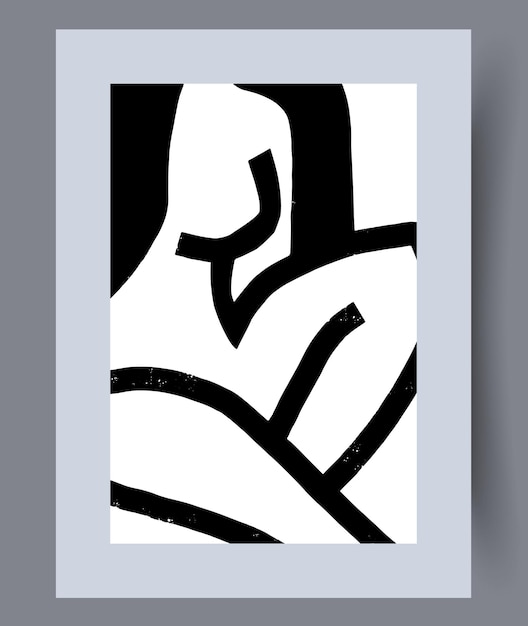 Abstract chaos contemporary sketch wall art print Printable minimal abstract chaos poster
