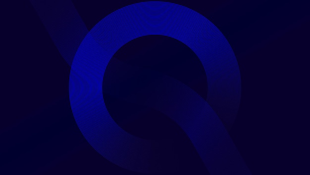 abstract circular wave blue gradient pattern minimalist line art dark background design curved l