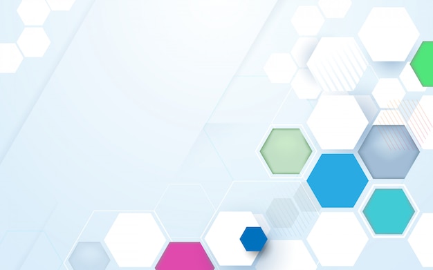 Abstract color hexagons hi-tech technology futuristic background