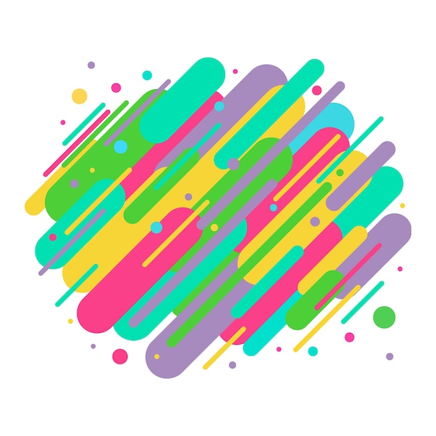 abstract colored rounded shapes lines in diagonal rhythm
