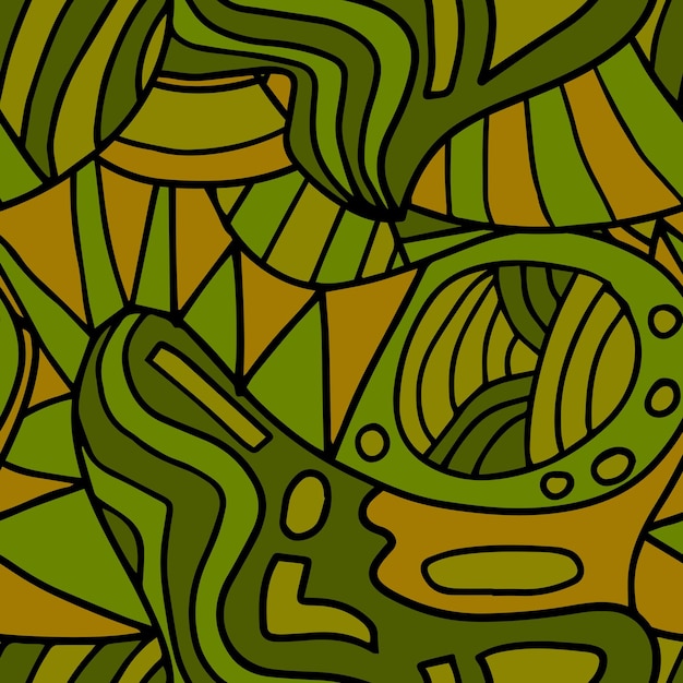 Abstract colorful doodle seamless pattern Fantasy art background with messy shapes