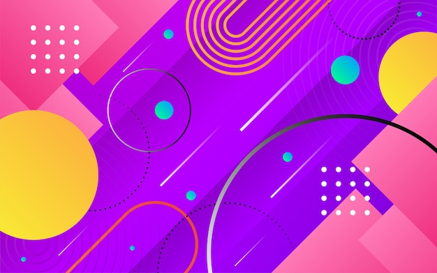 Abstract colorful geometric with gradient purple background