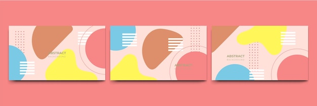 abstract colorful memphis flat geometric shapes background abstract composition with lines square dot triangle circle and wavy flat style design for poster presentation card cover banner