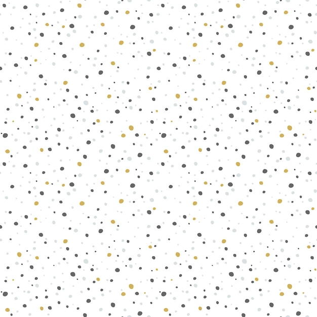 Abstract confetti seamless pattern dotted spotted texture festive gold black colors background
