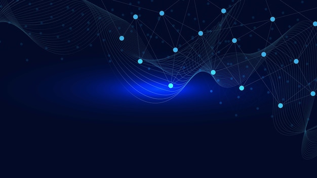 Abstract connected dots and lines molecules atom for medical science and technology background