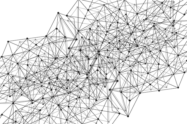 Abstract connecting dots and lines with geometric background
