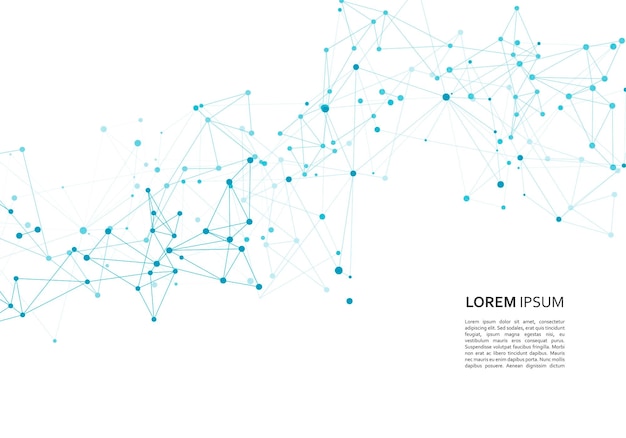 Abstract connection dots lines Communication science technology background Vector illustration