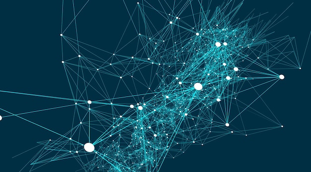 Abstract connections are in space Background with connecting dots and lines Connection structure 3d render