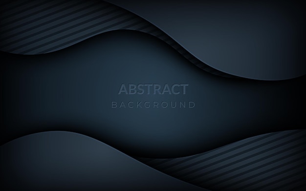 Abstract dark background gradient shapes navy blue modern wavy texture background