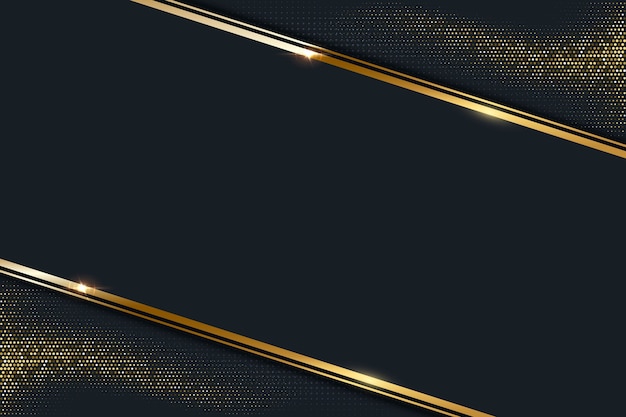 Abstract dark background with golden line frame