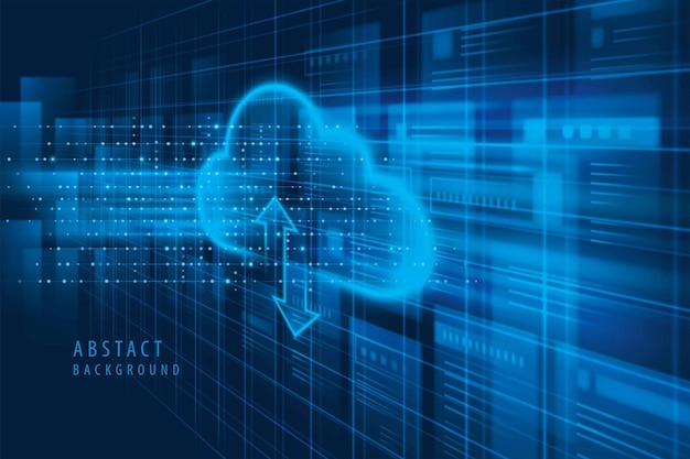 Abstract Data center background Cloud Storage Technology of computer warehouse of data Digital light