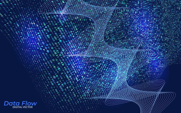 Abstract Data Flow Background Futuristic Digital Stream of Information and Binary Connections Representing Big Data Neural Networks and Artificial Intelligence Technology Concept Design