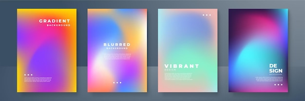 Abstract deep red and blue vibrant gradient colors backgrounds for fashion flyer brochure design Set of soft bright gradient wallpaper for mobile apps ui design banner poster