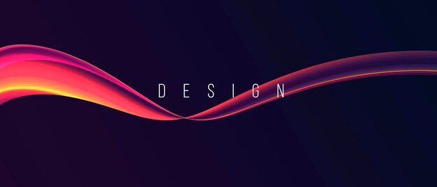 Abstract design element of gradient hot magma wave smoth fluid shape wallpaper cover design copy