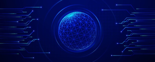 Abstract digital technology background with a global network