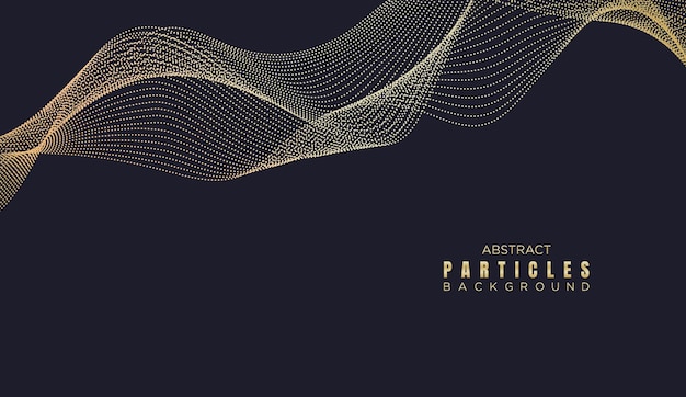 Abstract Dot Flowing Line Waves Smooth Curves Background Particle Geometric Technology Line Wave Halftone Dotted Background Concept For Science Music Cover Website Header Presentation Banner