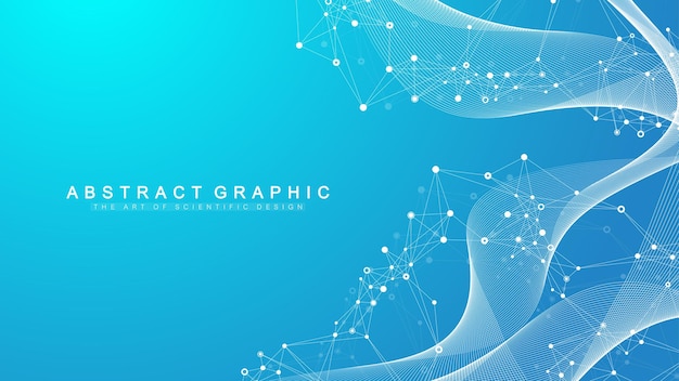 Abstract dynamic motion lines and dots background with colorful particles Digital streaming background wave flow Plexus stream background Big Data technology vector illustration