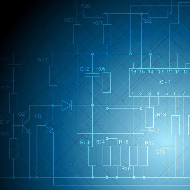 Abstract electrical scheme tech background. Vector design