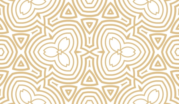 Abstract fantasy striped thin line round geometric seamless pattern. Creative mosaic, tile