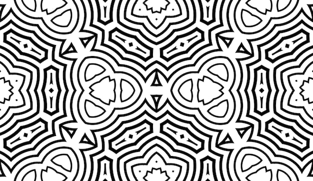 abstract fantasy striped thin line round geometric seamless pattern. creative mosaic, tile