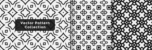 abstract floral geometrical easy seamless stylish pattern set and random creative vector textures