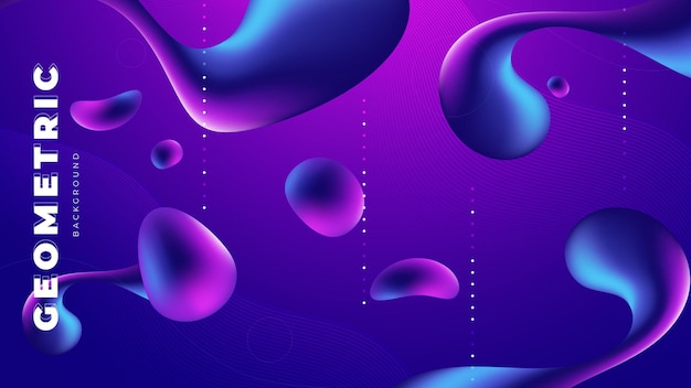 abstract fluid forms in a gradient purple and blue composition