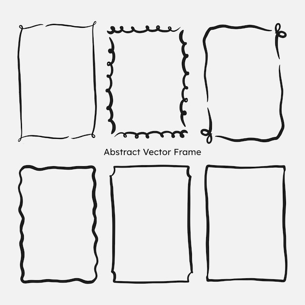 Abstract frame border in doodle style art line element