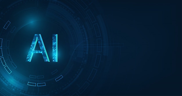 abstract futuristic digital and technology on dark blue color background.