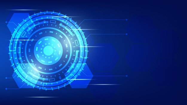 abstract futuristic innovation technology background concept virtual blue light Hi tech circle