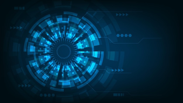 Abstract futuristic technology background. hi tech circle on dark blue screen