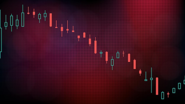 Abstract futuristic technology background of downtrend stock and hollow candle