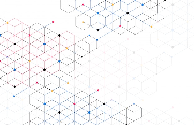 Abstract geometric boxes background dot line connection