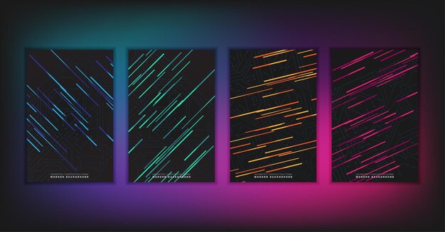 abstract geometric composition forms modern background with decorative triangles and patterns backdrop vector illustration set