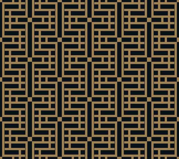 abstract geometric pattern with lines a seamless vector background blue black and gold texture