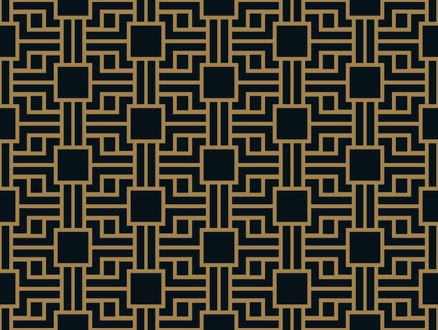 abstract geometric pattern with lines a seamless vector background blue black and gold texture