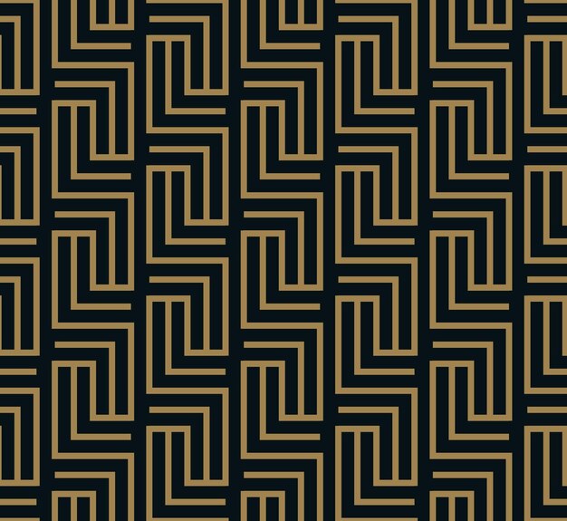 abstract geometric pattern with lines a seamless vector background blue black and gold texture
