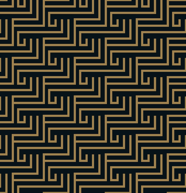 abstract geometric pattern with lines a seamless vector background blue black and gold texture