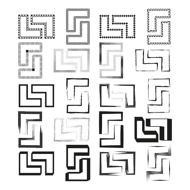 abstract geometric shapes varied patterns vector icons monochrome design elements