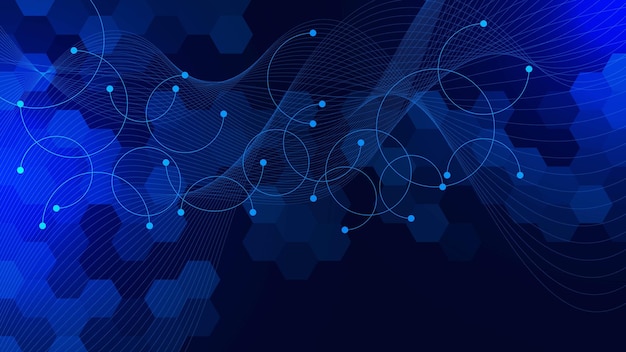 abstract geometric with connecting lines and dots network connection data visualization concept