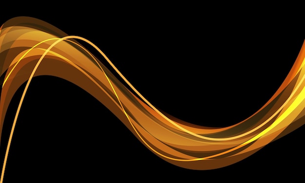 abstract gold wave curve on black design modern luxury futuristic background vector illustration