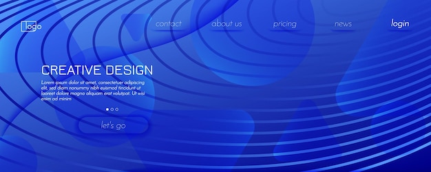 Abstract gradient background liquid design geometric shapes and wave lines