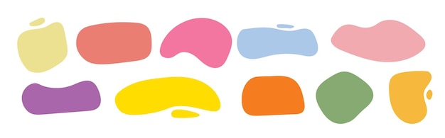 abstract gradient fluid or blob shapes design organic design set