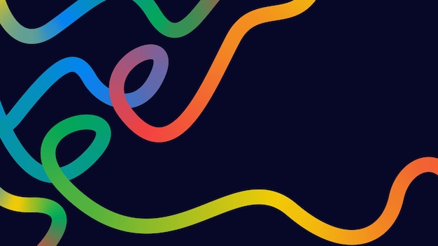 Abstract gradient lines on dark blue background Dynamic Liquid Curve Colorful Stripes Vector