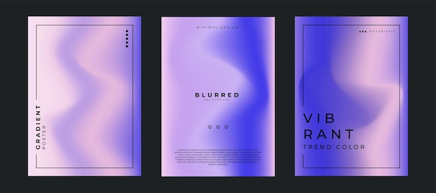 Abstract gradient liquid background Variation set Color blend Blurred fluid texture Vibrant gradient mesh