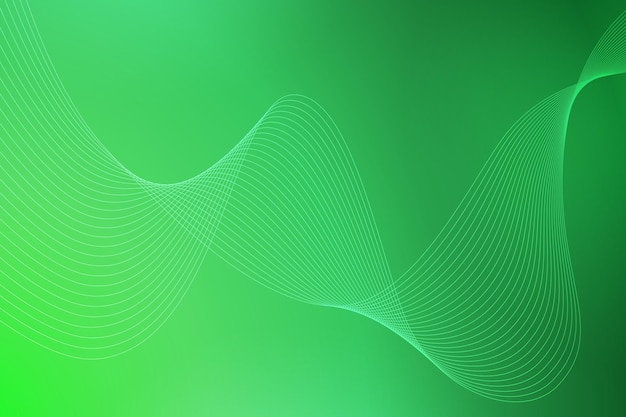 abstract green background with curved wavy lines vector illustration for design